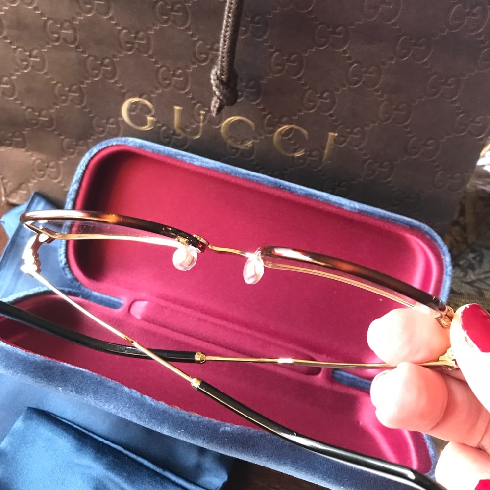 On Hold⛔️Authentic Gucci 52m Gold/Acetate optical - Picture 7 of 8